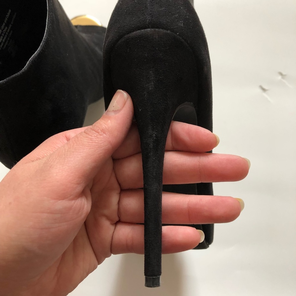 Open Toe Booties with Gold Detail - Picture 6 of 8
